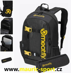 Meatfly batoh Basejumper, Black / Charcoal Heather, 22 L + PENÁL V CENĚ