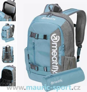 Meatfly batoh Basejumper, Grey Heather / Aqua, 22 L + PENÁL V CENĚ